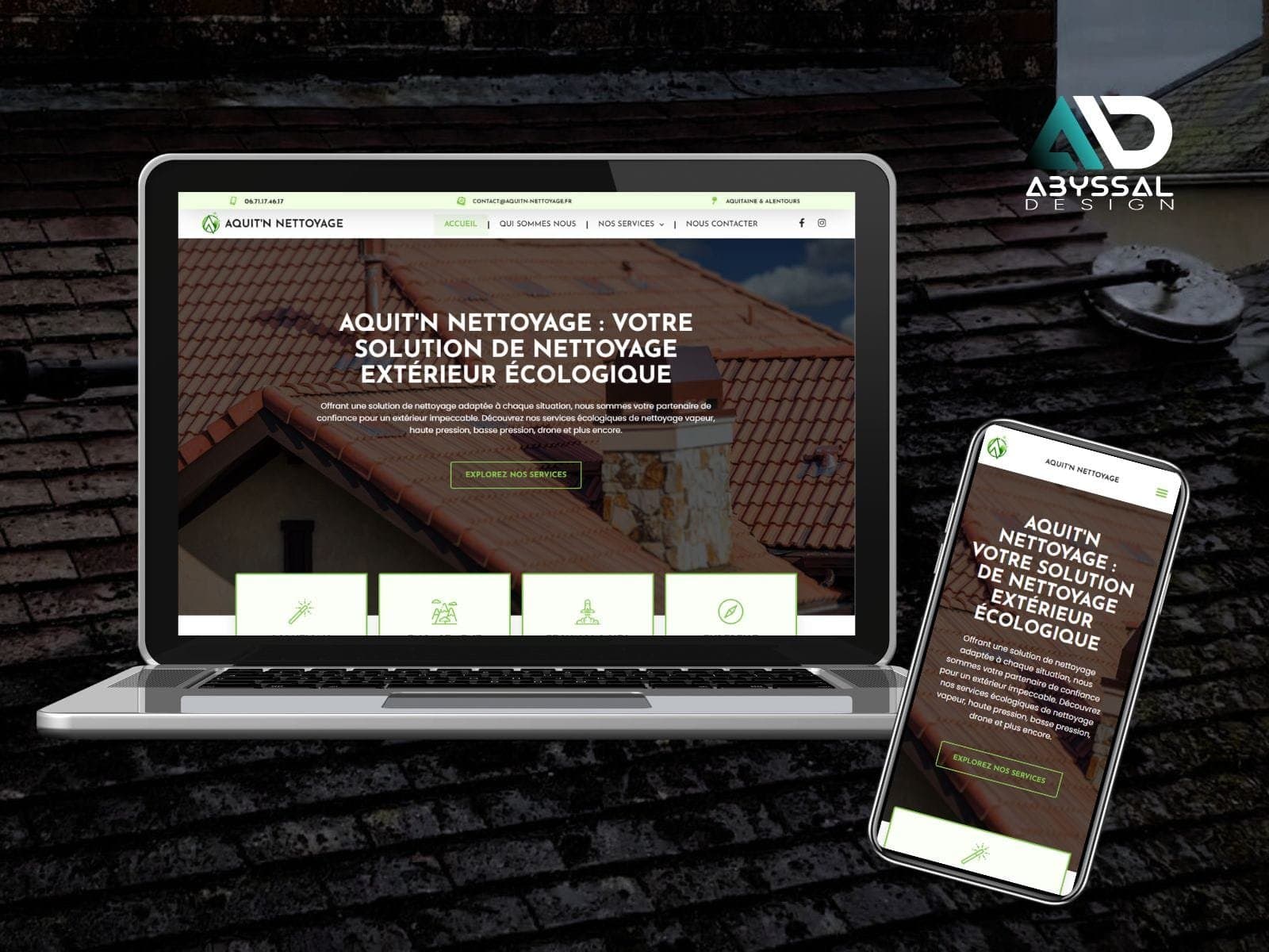 Refonte complète du site et identité visuelle Aquit'N Nettoyage